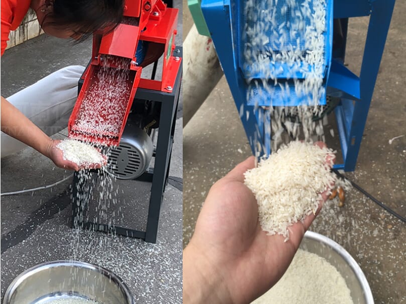 the result of home use rice mill